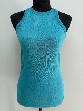NWT Minimum Cinnia Ribbed Tank Top TENCEL Modal Teal Green Size M